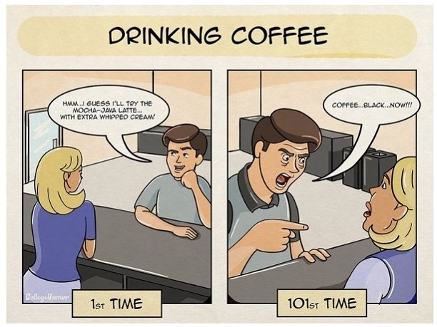 DRINKING COFFEE