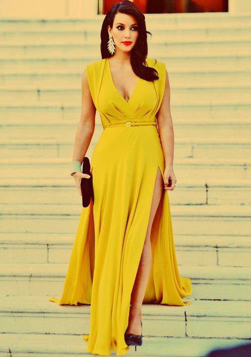full yellow tall dress 