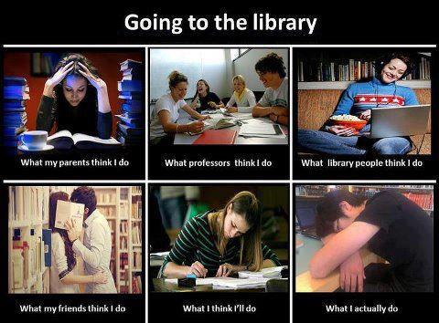 going to library