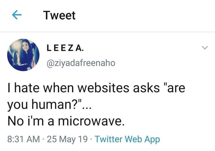 I hate when websites asks 'are you human'?