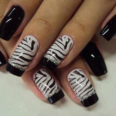 Nails with Black touch