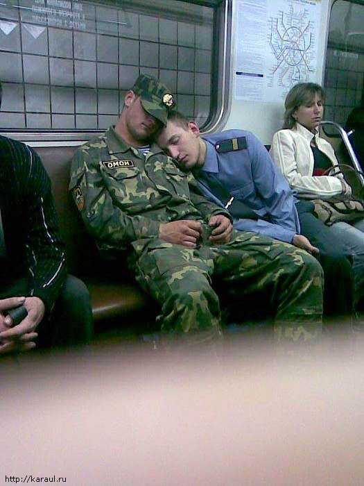 soldier is sleeping