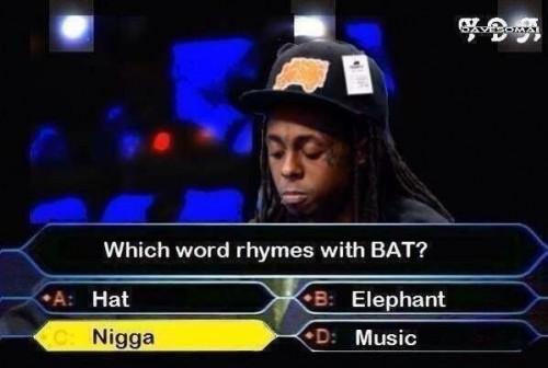 which word rhymes with bat?
